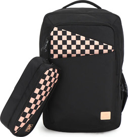 Air Bear תיק גב מתרחב וקלמר דו תאי Urban Check מבית Air Bear צבע ורוד