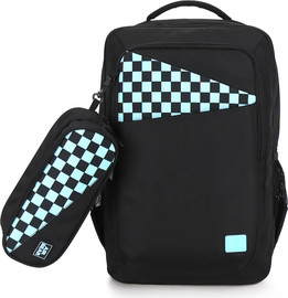Air Bear תיק גב מתרחב וקלמר דו תאי Urban Check מבית Air Bear צבע תכלת