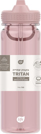 לייף בקבוק טריטן ורוד עם קש 700מ"ל