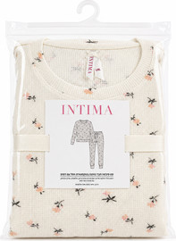 INTIMA פיג'מה ארוכה לנשים פרחים שמנת L-XL