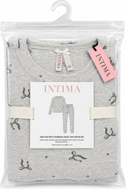 INTIMA פיג'מה ארוכה לנשים אפור L-XL