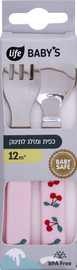 לייף לייף בייביז כפית ומזלג לתינוק +12M דובדבנים