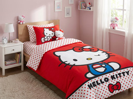 הלו קיטי מצעי ילדים ונוער 100% כותנה - HELLO KITTY RETRO - סט מצעים נוער