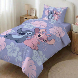 Disney מצעי ילדים ונוער 100% כותנה - Stitch Hawaii - סט מצעים נוער
