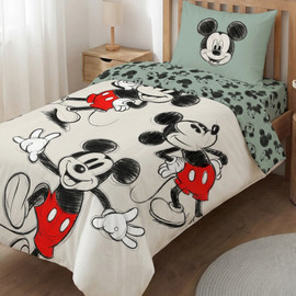 Disney מצעי ילדים ונוער 100% כותנה - Micky Core - סט מצעים יחיד