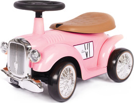 I AM Toys בימבה Class VI רטרו בעיצוב וינטג' עם גלגלי EVA שקטים, צופר ותא אחסון - ורוד בייבי