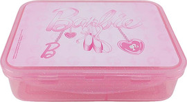Barbie קופסת אוכל מחולקת 4 קליפסים ברבי
