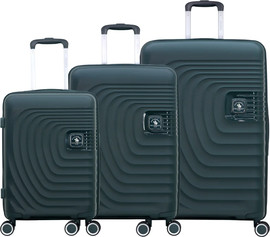 POLO סט מזוודות קשיחות מעוצבות ובלתי שבירות דגם Milwaukee מבית Polo Club צבע ירוק