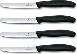 Victorinox סט 4 סכיני ירקות עגול משונן שחור Victorinox