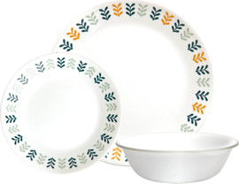 Corelle סט צלחות קורל 12 חלקים ל 4 סועדים דגם Anders של קורנינג ארה"ב 