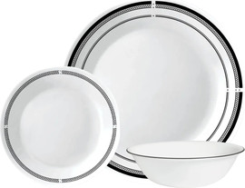 Corelle סט צלחות קורל 36 חלקים ל 12 סועדים דגם Brasserie של קורנינג ארה"ב 