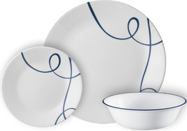 Corelle סט צלחות קורל 36 חלקים ל 12 סועדים דגם Lia Round של קורנינג ארה"ב 