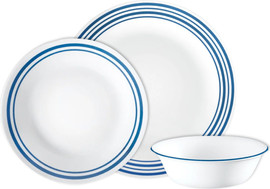 Corelle סט צלחות קורל 12 חלקים ל 4 סועדים דגם Laila תוצרת קורנינג ארה"ב – הצלחות הדקות והחזקות בעולם!