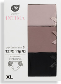 לייף אינטימה תחתוני היפסטר צבע אפור