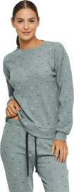 INTIMA אינטימה פיג'מה ארוכה לנשים ירוק L-XL