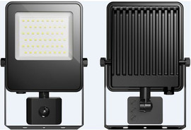 Brightcom פנס הצפה 50W גוף שחור/אור חם עם סנסור  VIVA  100LM/W