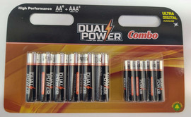 Dual power מארז 10 סוללות 6AA+4AAA קומבינציה  DUAL POWER