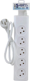 Semicom רב שקע 5 שקעים Semicom SW-MS5-1M באורך 1 מטר