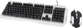 Gplus ערכת גיימינג GPlus KM-2000 H.E 3-in-1 RGB | מקלדת עברית + עכבר 3200DPI + פד - צבע שחור/לבן
