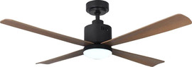 Semicom מאווררי תקרה 52" כולל שלט ופאנל תאורה LED משתנה Semicom סמיקום Nordic שחור/עץ