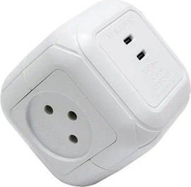 Semicom Switch מפצל קובייה 4 שקעים כולל 2 חיבורי Semicom Switch Type-C s סמיקום סוויטצ' SW-CUB4C