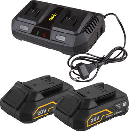 GPT מטען 20V כפול וזוג סוללות 4A