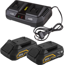 GPT מטען 20V כפול וזוג סוללות 2A