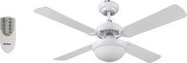 Semicom מאוורר תקרה 42" כולל שלט ותאורת LED ‏Semicom סמיקום GENESIS1 - לבן