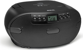 SAKAL רדיו דיסק נייד עם Bluetooth, USB, כרטיס זיכרון ושלט – נגן מוזיקה 4 ב-1 איכותי הפעלה מחשמל או סוללות
