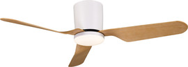 MIDEA מאוורר תקרה 48" כולל תאורת 18W LED ושלט Midea מידאה Breeze Blast - לבן/עץ