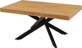 WOODY שולחן פינת אוכל נפתח 160-240 דגם אפולו Apollo עץ טבעי רגל שחורה