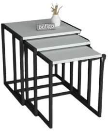 Bradex RITA שלישיית שולחנות צד מדורגים לסלון