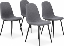 Bradex IENA סט 4 כסאות אוכל מרופדים בד צבע אפור