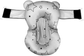 BABY Queenix צף-קל - כרית אמבטיה לתינוק רצועות אבטחה - אפור כוכבים