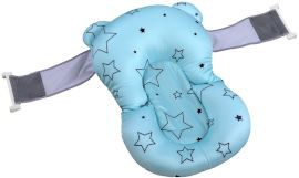 BABY Queenix צף-קל - כרית אמבטיה לתינוק רצועות אבטחה - כחול כוכבים