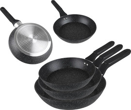 S-Free סט 3 מחבתות LA Kitchenette דגם BARI BLACK | מחבתות Forged בקטרים ‎20‎/‎24‎/‎28 ס״מ
