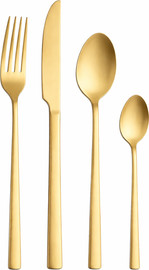 S-Free סט סכו״ם זהב 24 חלקים דגם LIMA GOLD – נירוסטה בגימור זהב יוקרתי לשולחן מעוצב