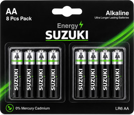 Suzuki סוללות אלקליין AA SUZUKI Energy – מארז 8 יחידות