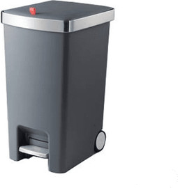 CAMPTOWN פח דוושה 35L ליטר + 2 גלגלים לה קיטשן La kitchenette TG-5260- צבע שחור