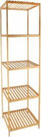 S-Free כוננית במבוק 4 מדפים 37×37×140 ס"מ – מדף אחסון גבוה לחדר אמבטיה ולבית