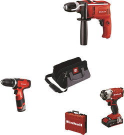 EINHELL סט קלאסי 3 כלים : מברגת אימפקט + מברגת ליתיום נטענות + מקדחה/ מברגה רוטטת חשמלית