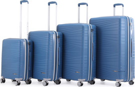 Swiss Voyager סט מזוודות קשיחות בלתי שבירות 4 יח` 32/28/24/20 Swiss Voyager Texas בצבע ג'ינס