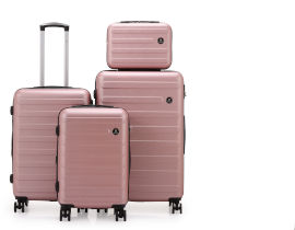 Swiss Voyager Swiss   Vegas  סט מזוודות קשיחות 4 יח' 28+24+20 +14  רוז