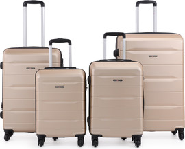 Swiss Voyager סט מזוודות קשיחות 4 יח` |28|24|20|18 אינץ` Swiss Voyager Atlanta שמפנייה