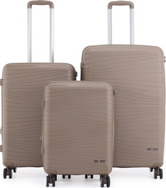 Swiss Voyager Swiss Voyager Texas סט מזוודות קשיחות בלתי שבירות 3 יח' 28/24/20 צבע שמפנייה