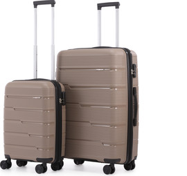 Swiss Voyager זוג מזוודות קשיחות בלתי שבירות 28/20 דגם Swiss Voyager Rock צבע שמפנייה