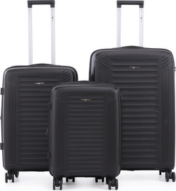 Swiss Voyager סט מזוודות קשיחות בלתי שבירות 3 יח' Swiss Voyager Spirit בצבע שחור – גדלים 20/24/28 אינץ'