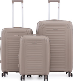 Swiss Voyager סט מזוודות קשיחות בלתי שבירות 3 יח' Swiss Voyager Spirit בצבע שמפנייה – גדלים 20/24/28 אינץ'