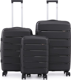 Swiss Voyager סט מזוודות קשיחות בלתי שבירות 3 יח' Swiss Voyager Armor בצבע שחור – גדלים 20/24/28 אינץ'
