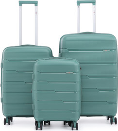 Swiss Voyager סט מזוודות קשיחות בלתי שבירות 3 יח' Swiss Voyager Armor בצבע ירוק – גדלים 20/24/28 אינץ'